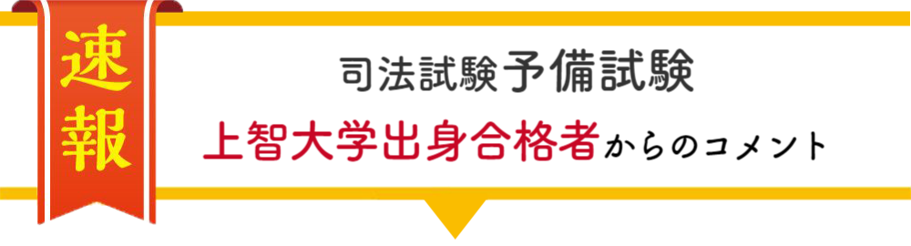 上智大学在学中合格者の声