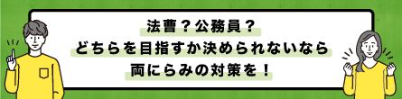 法曹?公務員？両にらみの対策を！